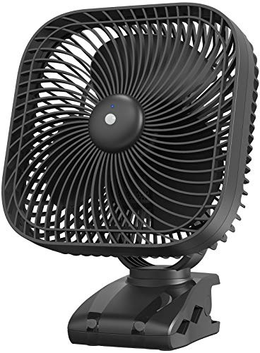 SLENPET 20000mAh Rechargeable Portable Clip-on Fan – Battery Operated, Last 78 Hrs, 4 Speeds with Light & Hook, 8 Inch Personal for Camping, Outdoor, Golf Cart, Stroller & Desk Use