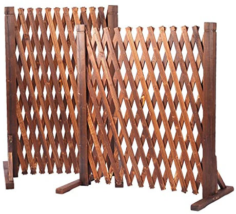 2 Pack Utbyggbart Träträdgårdsstaket - Träport För Husdjur, Infällbar Trästaketport, Tillfällig Bärbar Hundstängselpanel, För Dekorativ Trädgårdsuteplats (Size : 180 * 90cm)