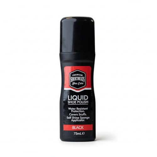 County Sales Ltd Premium Shoe Treats Shoe Care Liquid Shoe Polish - Water Resistant Protection- 75ml (Black)