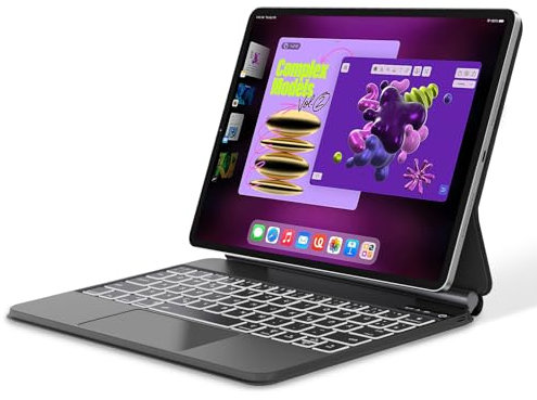 Tastatur Hülle für Air 11 Zoll 2024 (M2), iPad Air 6/5/4, Tastatur für iPad Pro 11(4. /3. /2. /1. Gen) mit Trackpad, 7-Farbigem Hintergrundbeleuchtung, Magic QWERTZ Deutschland Tastatur , Schwarz