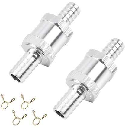 JNNJ 2 Pièces Clapet Anti-Retour à Carburant, Aluminium Carburant Non Retour Clapet Anti-Retour, Clapet Anti-Retour De Carburant En Aluminium Pour Voitures, Pour Essence, Diesel, Huile Végétale Eau