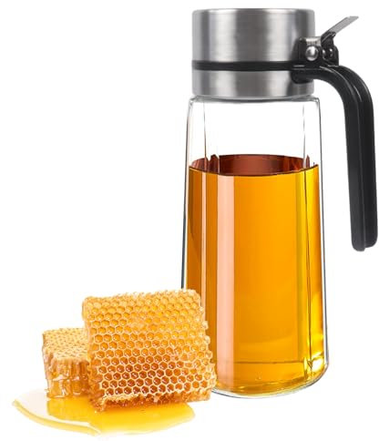 Gzsekken honigtop，fhonigglas mit honiglöffel，honigspender tropffrei glas，honigspender mit deckel，honiglöffel glas