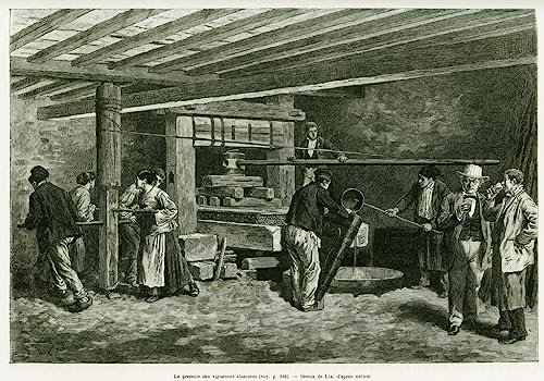 SERENDIPITP Image sur Toile Art Imprimé Image Art Mural en Toile le Pressoir des Vignerons Alsaciens par Frédéric Théodore Lix Impression Peinture Pour les Décorations pour la Maison 60x90cm