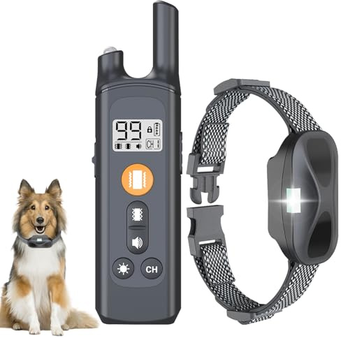 Anti Bark Collars For Dogs,Dog Training Collar With Remote,Rechargeable Dog Barking Collar,IP7 Waterproof,Remote Control Range Over 2600ft,Dog Training Collar Of Dogs