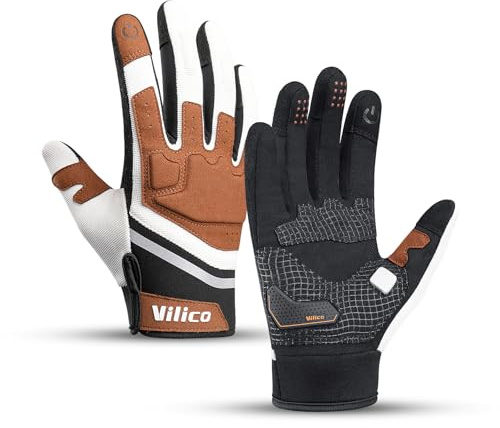Vilico Guantes de moto de verano, guantes táctiles para hombre y mujer, guantes tácticos para airsoft, motocross, bicicleta - Naranja, talla XL