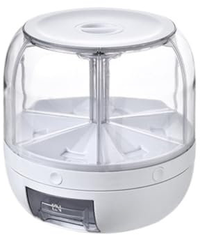 Spannmålsdispenser Spannmålsdispenser Ris- Och Spannmålsförvaringsbehållare Roterande Candy Rice Food Dispenser Müslidispenser för Nötter(27x27cm)