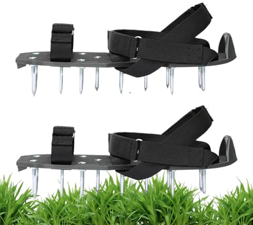 Scarpe aeranti per Prato – Aeratore per allentare Il Terreno, Scarpe Regolabili con spuntoni per Migliorare l'aerazione del Suolo per Giardinaggio, Cortile, Prato, paesaggistica, Fattoria