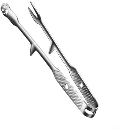 Pinzas para parrilla de acero inoxidable 316L con soporte vertical, abrazadera de cocción de alimentos para barbacoa, ensalada y cocina, color plateado