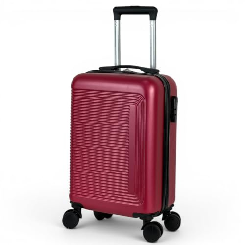Trolley 10 kg Valigia Rigida Bagaglio a Mano 52x32x19 cm 4 Ruote Doppie Rimovibili Girevoli 360° Guscio in ABS Leggero e Resistente Unisex per Viaggi in Famiglia e Lavoro Offerta Mod.1152 (Bordo)