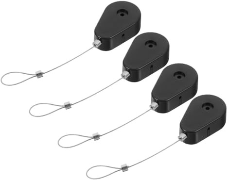 TOGEVAL Set 4 Pezzi Lucchetto di Sicurezza Cavo Retrattile in Acciaio Scatola Antifurto Automatica Blocco Filo Telescopico Regolabile 1 Metro per Protezione Tablet e Controller in