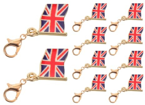 YOSADIER 10 St Brittiska Flaggnyckelringar i Metall Union Jack-hängsmycken för Nycklar och Väskor Souvenirer för Resenärer och Vardagligt Bruk Skyddar Ytor Utstickande Delar
