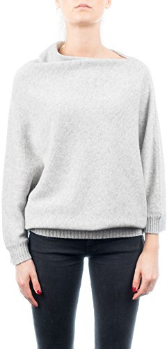 DALLE PIANE CASHMERE - Poncho Maglia Misto Cashmere - Made in Italy - Donna, Colore: Grigio, Taglia Unica