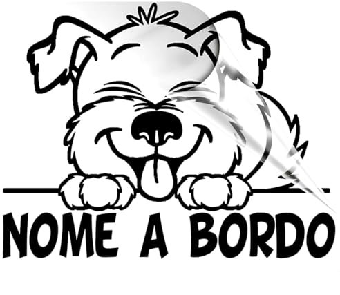 Adesivo Auto Cane a Bordo Dog on board Personalizzato con Nome – Vinile Resistente, Made in Italy by Stickeredo