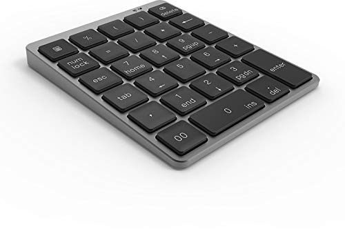 Clavier sans fil de bureau, clavier numérique à 28 touches, en alliage d'aluminium, recharge sans fil, Bluetooth, numérique sans fil, avec pavé numérique à 28 touches