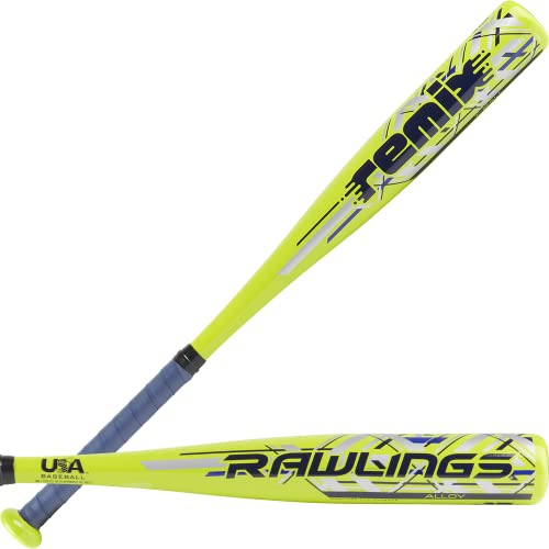 Rawlings Remix T-Ball Bat | USA Baseball & Softball | -12 Drop | 2 1/4 Barrel | 1 Pc. Aluminum, Mazza da tball da Giovane, 66 cm, Colore: Verde Fluo Ragazzi, Taglia Unica