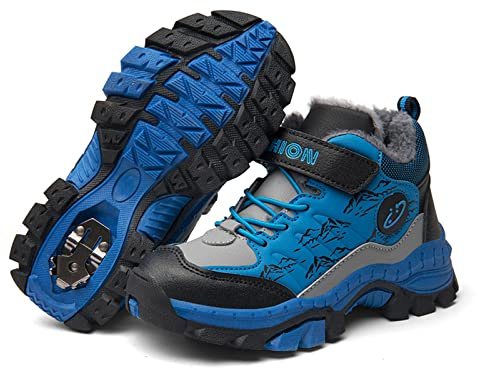 Xinghuanhua Enfant Bottines Hiver Chaussure Garçon Fille Chaude Bottes Neige Antidérapantes Chaussures de Trekking Chaussures Randonnée Bottes, EU30-40