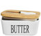 Spring.Rd Butter Dish with Lid, Porcelain Butter Container with Knife Holds 2 Sticks of Butter with Double Silicone Seals Design, Ceramic Butter Dish with Covers Perfect for East West Coast Butter