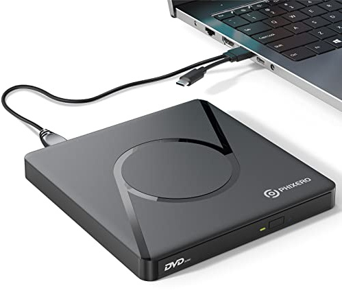 PHIXERO Extern DVD-CD-enhet, USB 3.0 bärbar Slim Extern DVD-enhet