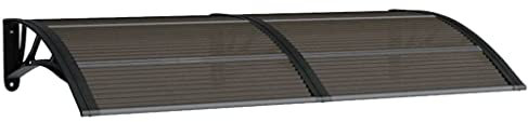 vidaXL Auvent de Porte, Marquise Solaire avec Support, Abri Protection Contre Pluie, Banne Entrée Porte Patio, 150x75 cm Noir Polycarbonate