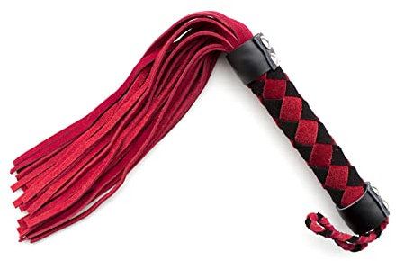 Horse Whip, Real Leather Tassels Riding Crop Flogger Handle for Equestrian Teaching Training