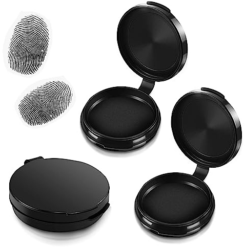 Guangcailun 3 Pcs Black Ink Pad Finger Ink Pad Stamp Ink Pads | Fingerprint Ink Pads Black Ink Finger Printing Ink Pad for Stamping Clear Imprint Quick Drying for Office, School,Contract