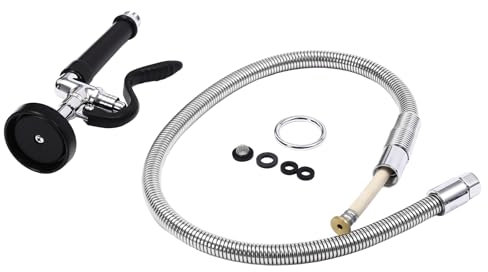 Pre-Rinse Replacement Kit Head Pull Down Faucet Tap High Pressure Sprayer Stainless Steel Hose Connection for Commercial Sink Tap