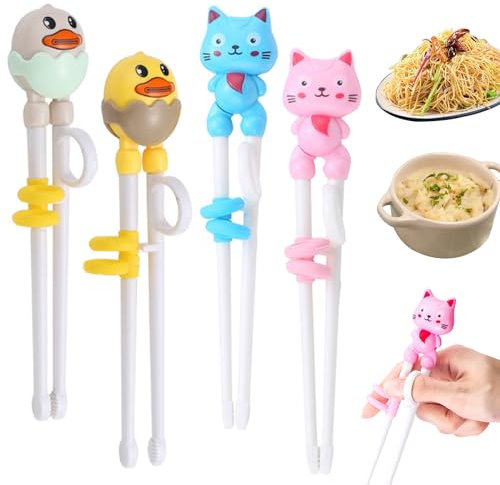 4 Paia Bacchette Da Allenamento, Bacchette Cinesi Bacchette Per Principianti Per Bacchette Per Animali Bacchette Ausiliarie Bacchette Sushi, Facile Da Tenere e Riutilizzabile