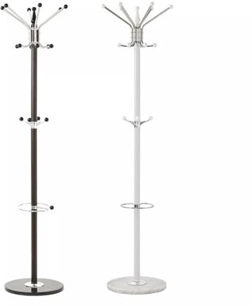 Coat Marble Base Stand Freestanding Garment Jacket Rack Umbrella Cloths Hanger Free Standing Clothes/Hat Rack | Coat Rack for Entryway/Hallway (Black)