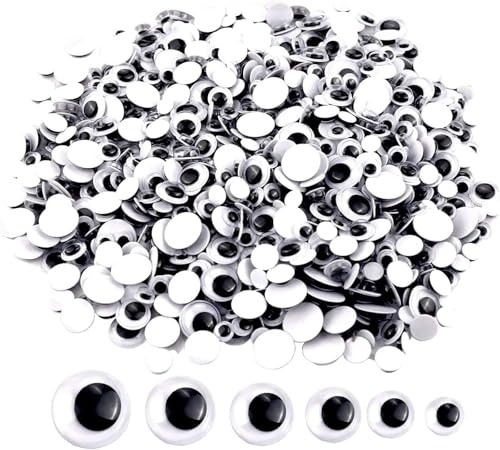 Semazz Ojos Móviles,Autoadhesivo Ojos Adhesivos Ojos Manualidades Googly Wiggle Eyes Plástico para Manualidades Scrapbooking Juguetes Accesorios 6 Tallas
