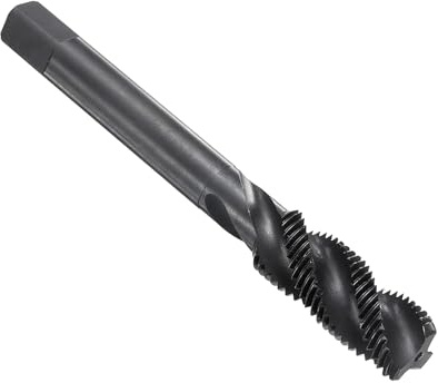 sourcing map Spiral Flute Thread Taps M12 x 1.25 H2 Metric Machine Threading Tap Bit, Nitrided Coated Screw Tapping Repair Tool, M2 High-Speed Steel (HSS)