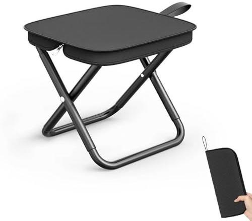 Tabouret Pliant Portable, Chaise de Camping Pliable, Siege de Peche, Camping Accessoires, Petit Tabouret Pliable pour Activités de Plein Air pour Voyages, Randonnée, Jardin, Pêche, Barbecue, Plage