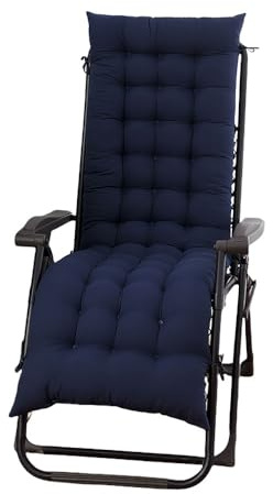 Surwin Cojín Tumbona Jardin Exterior, Cojines para Sillas de Jardin, Colchóneta para Tumbonas Sillas y Hamacas, Mecedora Exterior, para Terraza, Balcón y Playa (Azul Marino,48x120cm)