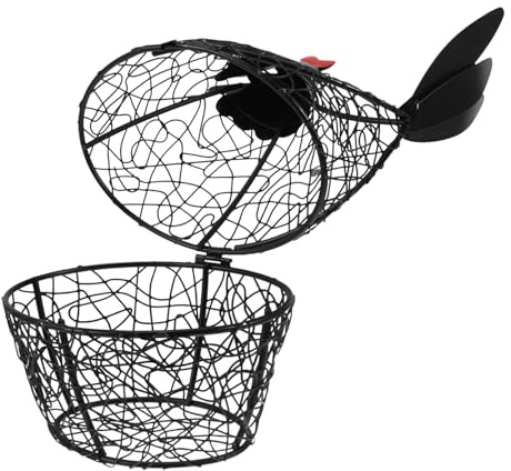 Mobestech Panier à Œufs Fil de Décoratif Forme de Poule Organiseur de Cuisine Robuste Rangement Œufs Vintage pour Maison et Restaurant Support Multifonction et Fruits