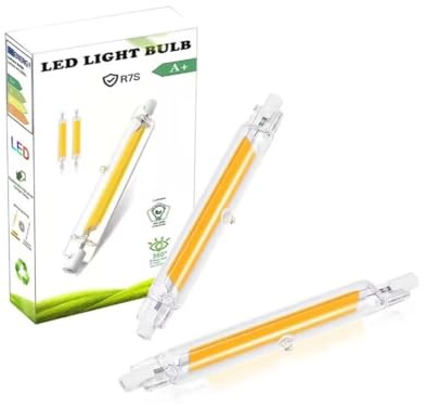 ZUCZUG Bombilla R7S 118mm 20w Regulables, R7S LED 118mm 20w COB equivalente 100w 200w Lámpara Halógena, Blanco Frio 6000K, 2000LM, iluminación de haz de 360 ​​°, 2 Pack