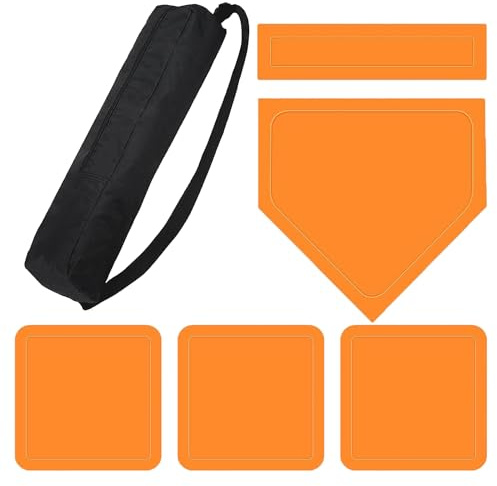 5-teilige Baseball- und Softball-Basen-Set - 41x29x20cm | Wasserdicht mit Tragetasche, Trainingsbasen für Kinder Jugendliche Erwachsene | Werfen Üben Garten Schule Heimgebrauch