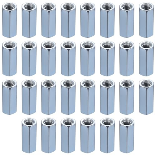 30 Pcs for Pitch Hex Coupling Nuts, M8 x 30mm Fully Threaded Rod Coupling Nuts, Threaded Bar Nuts Set, Deep Studding Connector Fasteners Hex Nut Set for Home Office Workshop Constructor
