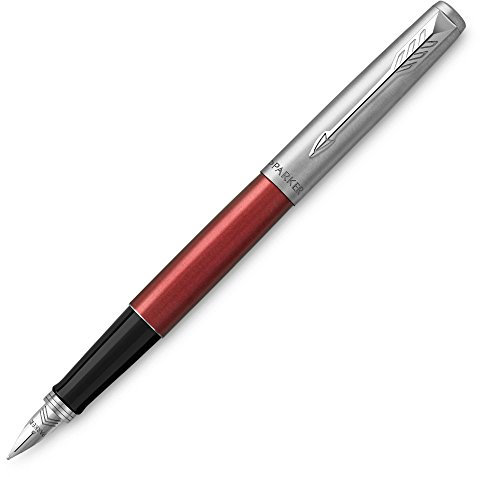 Parker Jotter Fountain Pen | Kensington Red | Medium Nib Blue Ink | Gift Box