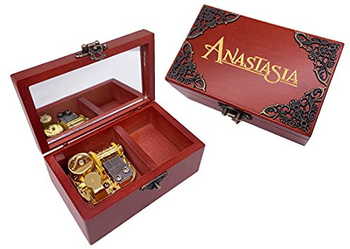 Anastasia Spieluhr Gold Uhrwerk geschnitzt Holz Hand Kurbel Musikalisches Geschenk für Geburtstag, Urlaub, Jubiläum, Hochzeit, Muttertag, Weihnachten, Valentinstag,Melodie: Once Upon a December