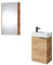 Planetmöbel Waschtischunterschrank mit Spiegelschrank Badmöbel Set 40cm für Badezimmer Gäste WC Gold Eiche