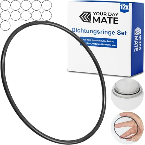Dichtungsringe Set, 12 Stück, AD Ø 90 mm, ID Ø 84 mm, Dicke 3 mm, in Schwarz, aus Nitril Kautschuk, Gummiringe für Reparatur von Sanitär, Maschinen, Motoren, Dichtungsset Gummi O-Ring, Flachdichtung