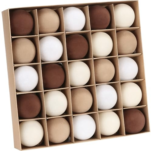 Sea Team - Lot de 25 boules de Noël en velours floqué pour arbre de Noël, décorations suspendues, boules incassables en plastique pour arbre de Noël, guirlande, couronne, 60 mm/2,36 pouces, Baking