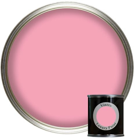 Vintro Paint | Luxury Matt Emulsion | Smooth Chalky Finish | Multi Surface Paint | for Walls, Ceilings, Wood and Metal | 125ml (Pink - Olivia)