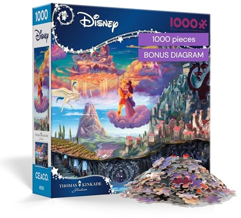 Ceaco Thomas Kinkade Puzzles – Disney’s Hercules 1000 Piece Jigsaw Puzzle, Disney Puzzle for Adults with Premium Board & Poster