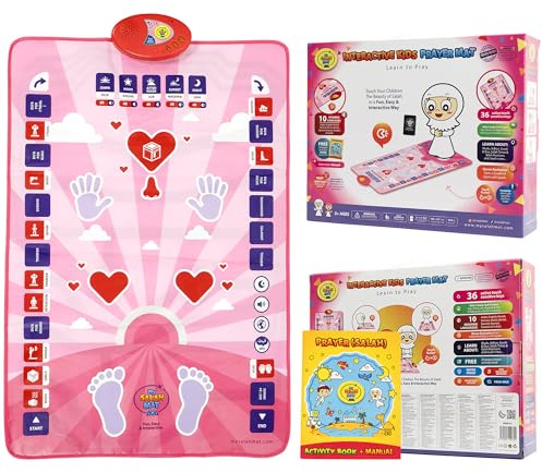 Tapis de prière Musulman Enfant - Tapis de prière Musulman électronique pour Apprendre la Salat - Tapis prière avec 15 Langues et Haut-Parleur - Livres islamiques pour Les 3 à 8 Ans par My Salah Mat