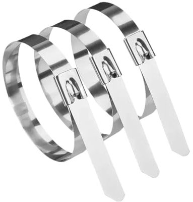 OZXJW Lot de 100 Serre-câbles métalliques en Acier Inoxydable, Largeur 7,9 mm, 100-1000 mm, avec revêtement en Fil d'échappement, verrouillables, Multi-usages(7.9x800mm)
