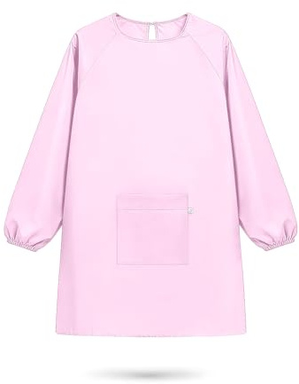 Qcrcandy Kids Art Smock, Waterproof Artist Painting Apron Smocks for Children Full Coverage Long Sleeve Smock with Pocket