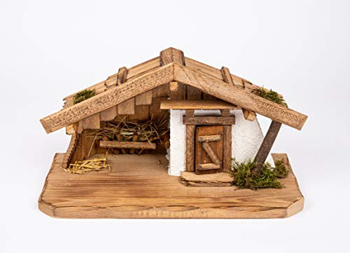 Birsppy Garten und Holztrends Weihnachtskrippe Krippe Krippenstall (W016) Weihnachten Weihnachtskrippen Krippenfiguren