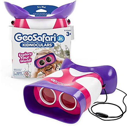 Learning Resources GeoSafari Jr Kidnoculars Kinderfernglas in Rosa, Ab 3 Jahren, 2-fache Vergrößerung, Fokussierfrei, Für Natur- und Vogelbeobachtung, Kindgerechtes Design