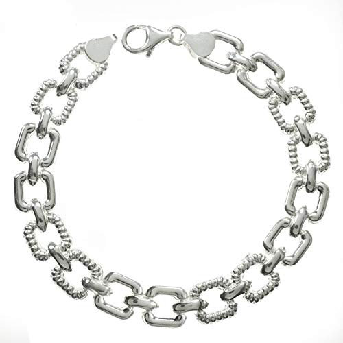 Pulsera eslabones cuadrados de Plata de Ley 925