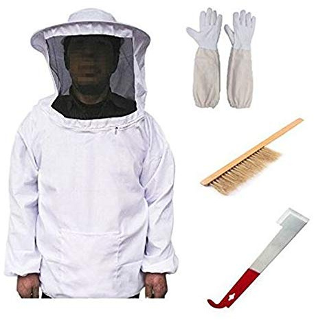 Tuta da apicoltore professionale con strumenti, protezione per apicoltori con velo per apicoltori include giacca protettiva, guanti raschietto